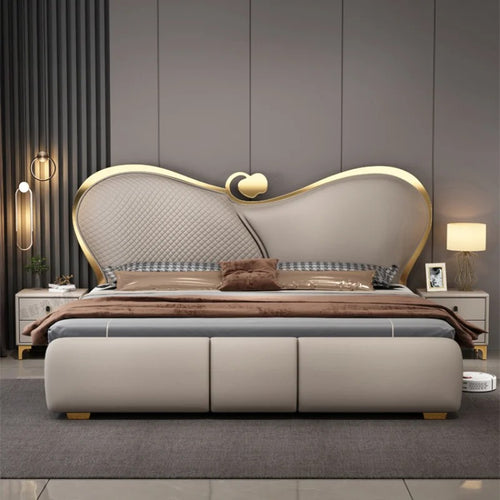 Modern Design Leather Upholstered Bed / Lixra