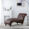 Diamond Tufted Leather Finish Chaise Lounge / Lixra