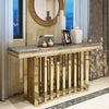Golden Finish Accent Table for Living Room / Lixra