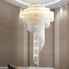 Asymmetric LED Chandelier With Aluminum Chains / Lixra