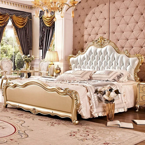 Elegant European Design Luxury Leather Bed / Lixra