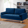 Mid-Century Convertible Tufted Fabric Sofa / lixra
