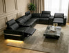 Modern L-Shaped Power Recliner LED Leather Sofa / Lixra