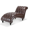 Diamond Tufted Leather Finish Chaise Lounge / Lixra