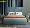 Contemporary Style Gold Plated Leather Bed / Lixra