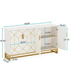Functional Beauty Wood Buffet Cabinet With Gold-line Handles