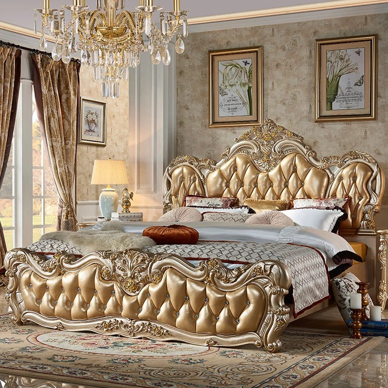 Antique Luxurious European Leather Bed / Lixra
