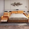 Multifunctional Button Tufted Smart Leather Bed / Lixra