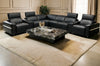 Modern L-Shaped Power Recliner LED Leather Sofa / Lixra