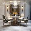 Round Marble Dining Table Set with Lazy Susan / Lixra