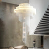 Asymmetric LED Chandelier With Aluminum Chains / Lixra