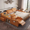 Multifunctional Button Tufted Smart Leather Bed / Lixra
