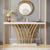 Long Accent Table With Golden Geometric Design / Lixra