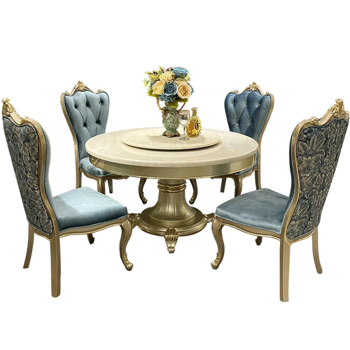 Marble-Top European Round dining Table Set / Lixra