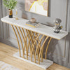 Long Accent Table With Golden Geometric Design / Lixra