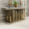 Golden Finish Accent Table for Living Room / Lixra