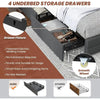Sumptuous Queen Size Bed with LED / Lixra