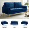Mid-Century Convertible Tufted Fabric Sofa / lixra