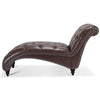 Diamond Tufted Leather Finish Chaise Lounge / Lixra