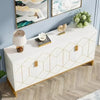 Functional Beauty Wood Buffet Cabinet With Gold-line Handles / lixra
