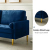 Mid-Century Convertible Tufted Fabric Sofa / lixra