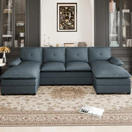Wooden Fabric Sectional Sofa Set