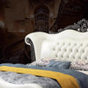 European Button Tufted Leather Bed