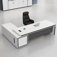 White And Grey Wooden Office Computer Desk / Lixra