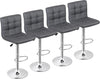 Set of 4 Height Adjustable Swivel Leather High-Raised Stool / Lixra
