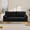 Mid-Century Convertible Tufted Fabric Sofa / lixra