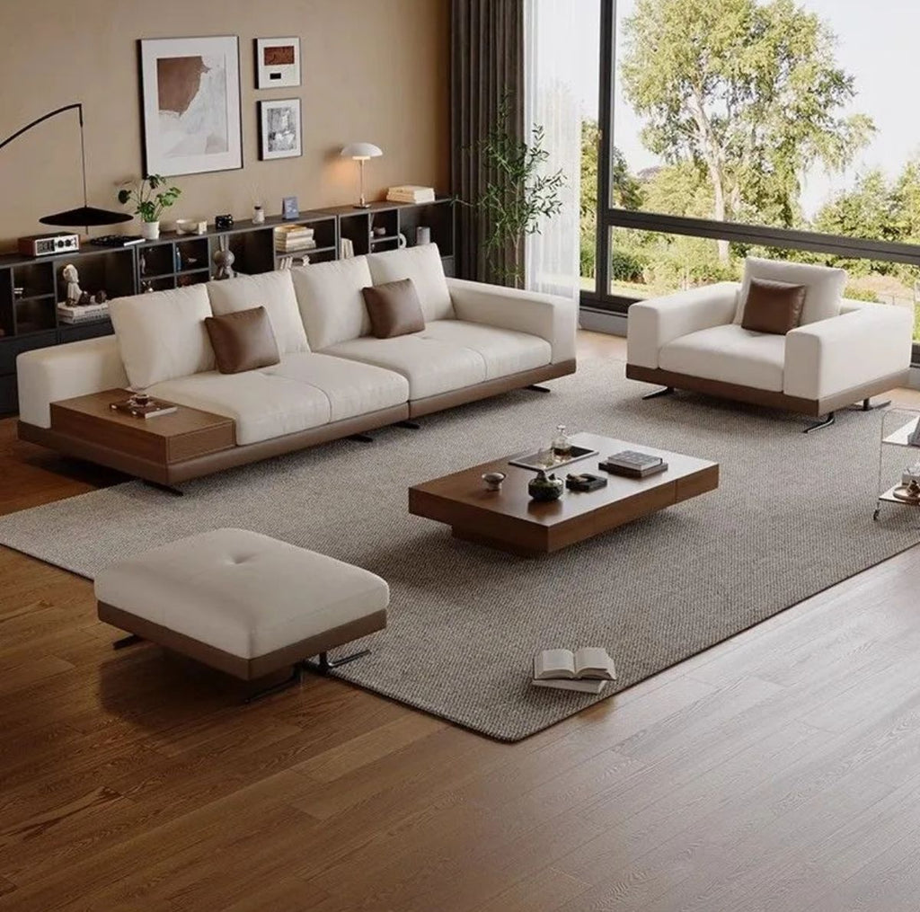 Minimalistic Leather Sofa Set / Lixra