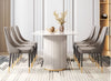 Light Finish Marble Dining Table Set / Lixra