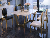 Elegant Rectangular Marble Dining Table-Set / Lixra