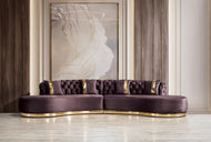 Elegant Tufted Curved Couch for Living Room / Lixra