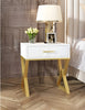 Set Of 2 Metallic Glossy Wooden Bedside Night Stand / Lixra