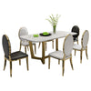 Elegant Rectangular Marble Dining Table-Set / Lixra