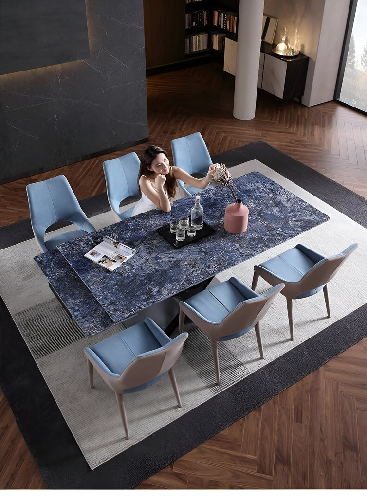 Printed Marble Extendable Dining Table Set / Lixra