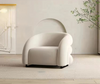 Luxurious Velvet Accent Chair With Curved Design / Lixra