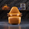 Beautifully Crafted Leather Accent Chair With Side Table / Lixra