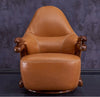 Beautifully Crafted Leather Accent Chair With Side Table / Lixra