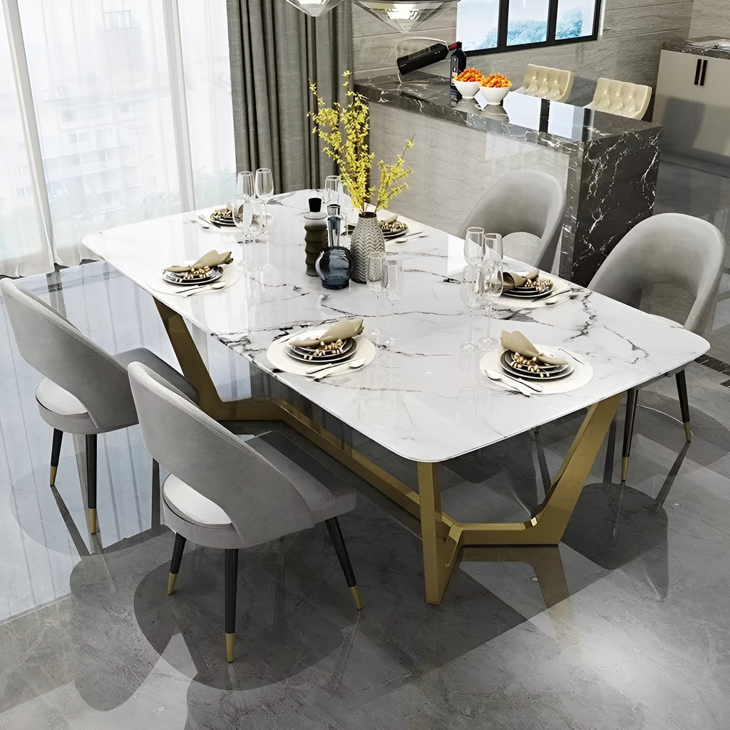 Nordic Light Marble Dining Table Set / Lixra