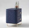 Set Of 2 Leather Upholstered Wooden Nightstand