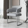 Set Of 6 Golden Finish Leather Dining Chairs / Lixra