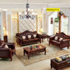 European Stylish Leather Wooden Sofa Set / Lixra