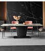 Sleek Metal And Extendable Marble Dining Set / Lixra