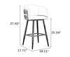 Set of 3 Leather Upholstered High Raised Bar Stools