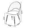 Set Of 4 Velvet Finish Fabric Dining Chairs