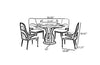 Round Marble Dining Table Set with Lazy Susan