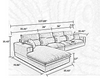 Classic Futuristic Designed Luxurious Fabric Sectional Sofa Set