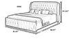 Button Tufted Design Modern Leather Bed